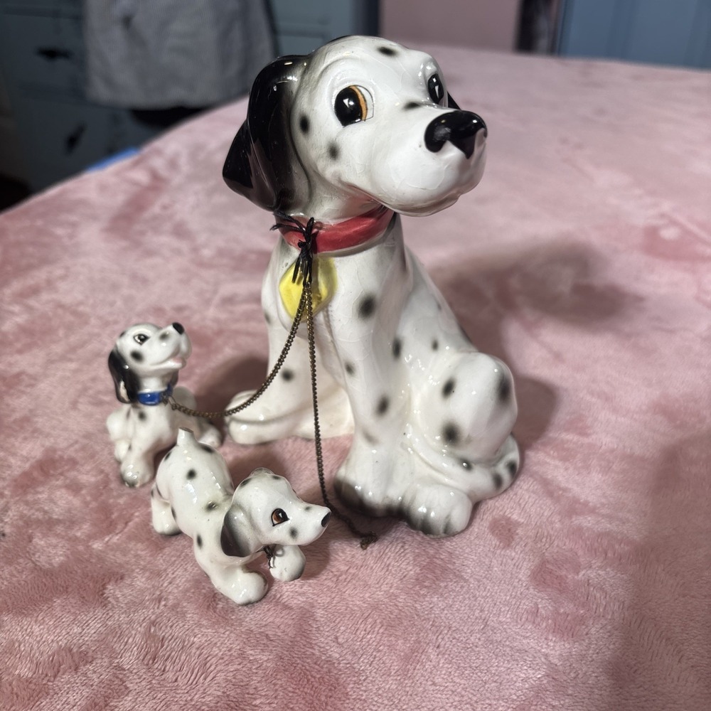 Vintage Kipper & Mann Dalmation Mom & Puppies Dog Figurine Statue Pet 6"